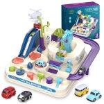 Jeu d'aventure de voiture pour enfants 2 en 1, educatif, piste de chemin de fer, jeu de sauvetage automobile ...