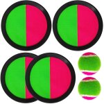Jeu de balles lancer et attraper, 4 palettes et 2 balles, convient aux sports, a la plage, aux cadeaux ...