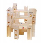 Jeu de billes en bois, 80 pièces, labyrinthe, piste de billes Jeu de billes en bois, 80 pièces, labyrinthe, piste de billes
