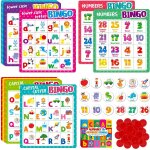 Jeu de bingo de l'alphabet, jeu de bingo des majuscules / minuscules / chiffres abc et 123 pour les enfants ...
