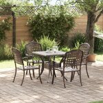 Jeu de bistro de jardin 5 pi�ces en aluminium coul�