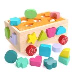 Jeu de blocs de construction en bois, jouet de tri, pour le d�veloppement du cerveau des b�b�s, cadeau ...