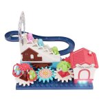 Jeu de blocs de construction avec glissi�re pingouin, piste de course en marbre electrique, gros blocs ...