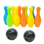 Jeu de boules de bowling colores en plastique pour enfants, 12 pices de 15. 5cm (10 bouteilles, 2 boules) ...