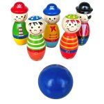 Jeu de bowling en bois pour enfants, jeu d'int�rieur et d'ext�rieur, jouet pour enfants d'age pr�scolaire ...