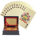 Jeux de carte 54 en or - jeu de carte etanche en feuille dor - magie, poker et parties en famille - ...