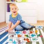 Jeu de cartes en bois avec lettres et chiffres, puzzle pour tout - petits, animaux, jouets educatifs, ...