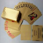 Jeu de cartes magiques, imperm�ables, durables, en plastique, feuille d'or, meilleur cadeau, jeux de ...