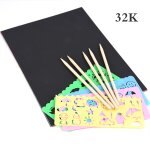 Jeu de cartes en papier a gratter arc en ciel, avec pochoir graffiti pour bton a dessin, jouet de peinture ...