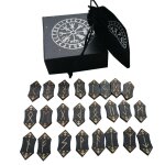 Jeu de cartes rune nordique fait a la main, accessoires de divination, jeu de socit rune en bois, portable, ...
