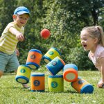 Jeu de chamboule tout en mousse avec balles et cibles souples � jeu d'adresse pour enfants, int�rieur ...