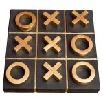 Jeu chehoma oxo ciment noir or 21x21cm