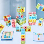 Jeu de construction en bois pour enfants, blocs de construction en bois pour bbs, enseignement prcoce ...