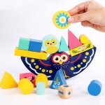 Jeu de construction en forme de hibou pour enfants, jeu d'equilibre, empileur g�om�trique, exercice pratique, ...