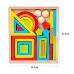 Jeu de construction montessori en bois pour enfants, arc - en - ciel, embo�tement cr�atif, jouets a empiler ...