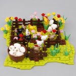 Jeu de construction de poulailler, ferme animale, ville, blocs d'ufs, modle moc, briques de bricolage, ...