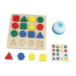 Jeu de correspondance de formes et de couleurs, casse - t�te avec cloche et cartes