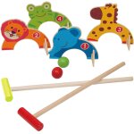 Jeu de croquet animaux en bois jouets de golf avec 2 balles de jeu educatif cadeau pour enfants filles ...