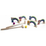 Jeu de croquet en bois enfant animaux (2 maillets, 2 boules, 5 arceaux) - sport plein air, jardin - des ...