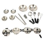 Jeu de cuisine de 20 pices, ensemble de casseroles et poles en acier inoxydable, ustensiles de cuisine ...