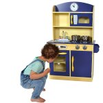 Jeu de cuisine enfant en bois dinette bleu fille et gar�on teamson kids td - 11412b