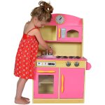 Jeu de cuisine enfant en bois petite dinette rose fille et garon teamson kids td - 11412p