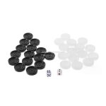 Jeu de dames de backgammon en plastique noir et blanc, 32 pi�ces, 28 mm / 33 mm, empilables, pour enfants ...