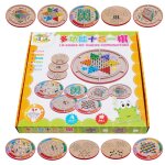 Jeu de dames et d'checs, jeu d'checs portable et multifonctionnel en bois