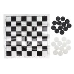 Jeu de dames empilables en plastique noir et blanc, jeu de dames avec bo�te transparente, pour les enfants ...