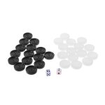 Jeu de dames en plastique 32 pi�ces, echecs internationaux noirs et blancs, jeu de jetons de backgammon ...