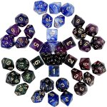 Jeu de d�s dnd, 6 x 7(42 pi�ces) set de d�s jdr, d�s de jeux de role, color� d�s poly�driques, pour pathfinder ...