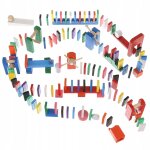 Jeu de dominos en bois - 407 pi�ces avec sac de rangement