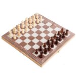 Jeu d'échecs en bois 3 en 1, jeu de backgammon, dames, echiquier pliant pour l'éducation des enfants, ... Jeu d'échecs en bois 3 en 1, jeu de backgammon, dames, echiquier pliant pour l'éducation des enfants, ...