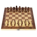 Jeu d'checs en bois, 3 en 1, echiquier en bois portable, jeu d'checs klb