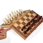 Jeu d'echecs en bois pour enfants, ensemble de jeux educatifs et de table, avec aimant pliant, pour la ...