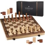 Jeu dechecs et dames 2 en 1 echiquier en bois - marsee - jeu de plateau - marron et beige - 6 ans et ... Jeu dechecs et dames 2 en 1 echiquier en bois - marsee - jeu de plateau - marron et beige - 6 ans et ...