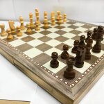 Jeu d'échecs et de dames internationaux en bois, standard universel 3 en 1, planche pliante, jeu d'échecs ... Jeu d'échecs et de dames internationaux en bois, standard universel 3 en 1, planche pliante, jeu d'échecs ...