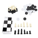 Jeu d'checs international 2 en 1, pliable, portable et rversible, kit de dames chinoises pour voyage ...