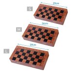 Jeu d'�checs magn�tique pliable en bois avec plateau de jeu en feutre, echiquier pliable d'int�rieur, ...