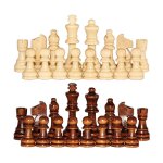 Jeu d'echecs pratique avec un plateau en bois compact et leger, accessoires pour les ecoles, pieces d'echecs ...