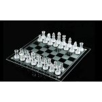 Jeu d'chec en verre echiquier en verre 32 pices 25 cm