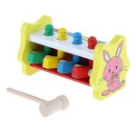 Jeu educatif en bois pour enfants avec piquets, banc de martelage, cadeau