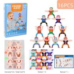 Jeu a empiler hercules en bois, 16 pi�ces, dessin anim�, blocs de construction elev�s, jeux d'equilibre ...
