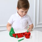 Jeu d'enfilage en bois montessori pour enfants, jeu de voyage educatif, pour gar�ons et filles