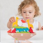 Jeu d'equilibre animal en bois mignon, interaction parent - enfant pour enfants, famille