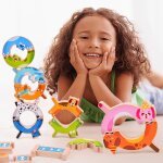 Jeu d'quilibre color en bois pour enfants, blocs de construction educatifs