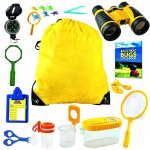 Jeu d'explorateur pour enfants, jeu educatif, pincettes, jumelles, loupes, abs