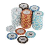 Jeu de jetons de poker en argile, jeu de cartes a jouer, pour texas hold'em blackjack et casino, 100 ...