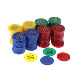 Jeu de jetons de poker en plastique, 160x1 pouce, apprentissage, comptage, jetons, jetons de poker, valeur ...