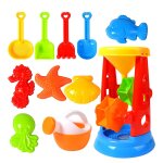 Jeu de jouets de plage en silicone pour enfants, ensemble de jouets de sable, ch�teau, seau, pelle, r�teau, ...